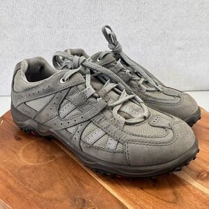 Ecco Gray Leather Mesh Hiking Trail Walking Shoes‎ Comfort Size 39 US 8.5